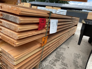 Ca. 122x Douglas Wisselsponning/Halfhoutsrabat, 18x190mm, lengte 300cm